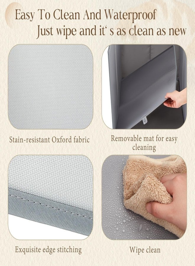 Reallnaive 27.8"L×19.5"W×16.93"H Foldable Cat Litter Box Enclosure Splash Guard with Removable Mat Large High Sided for Litter Pan Water Resistant Easy Clean Anti-Leakage Pee Shields Privacy Screen - Image 5